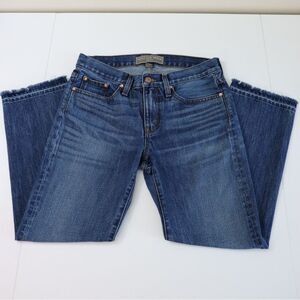 Point Sur Denim by J. Crew Ankle Straight Jeans Raw Hem Griffin Size 27